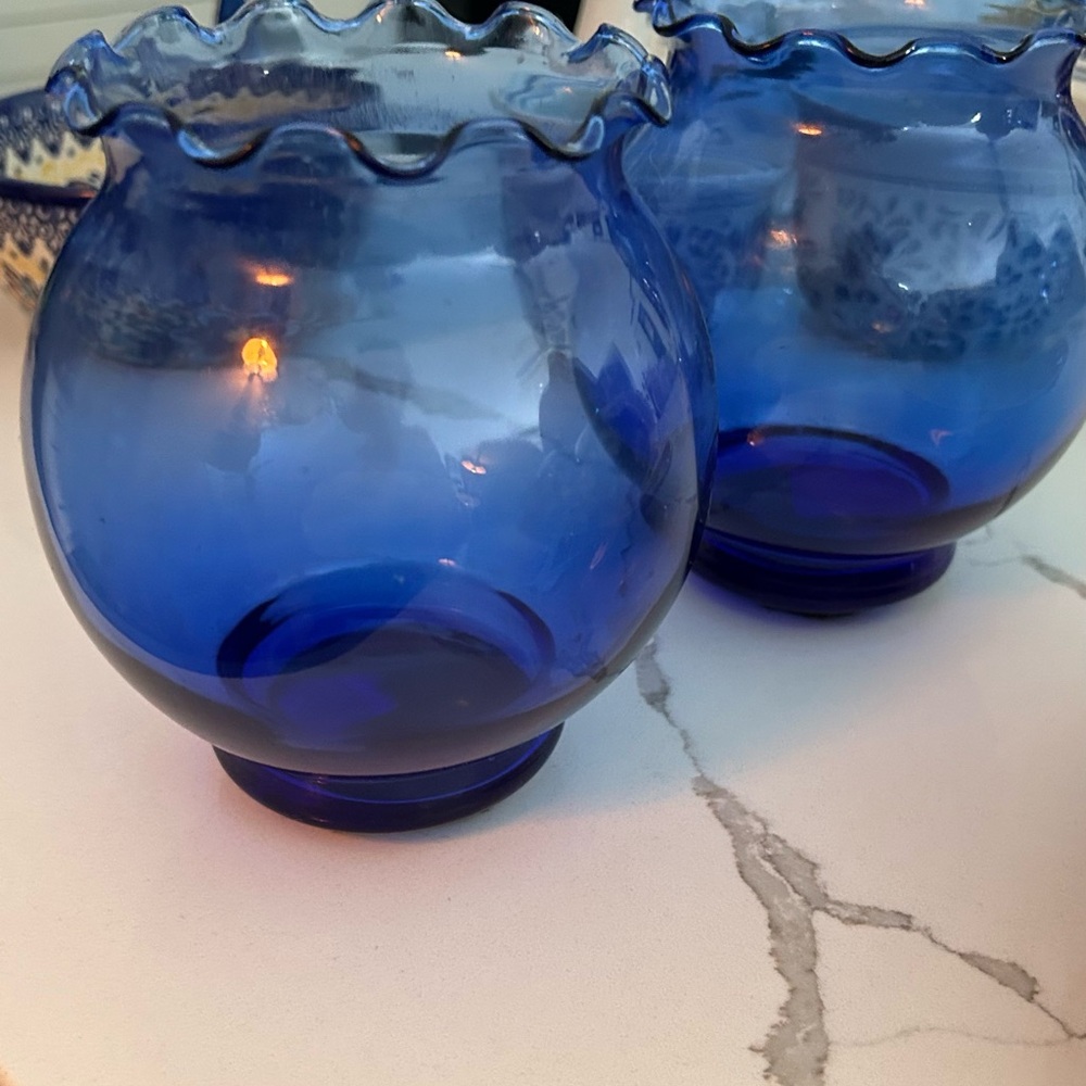 COPY - Blue Glass Vase Set